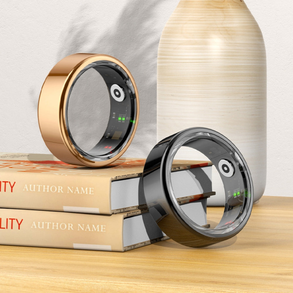 5ATM Waterproof Health Monitor Smart Ring with Charging Case